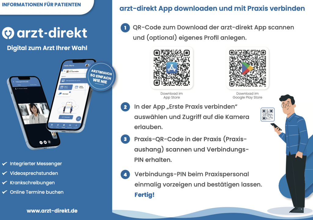 Beschreibung der Patienten-App arzt direkt